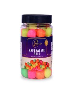 Henlys Colourful Naphthalene Balls for Clothes, Bathroom, Wardrobe, Pantry / Moth Protection / 100% Safe, Smell-Free, Stain-Free (100 Grams)
