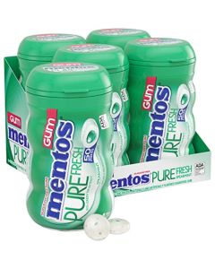 MENTOS Pure Fresh Sugar Free Gum Spearmint 50 Piece Bottle Pack of 4