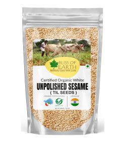 Bliss of Earth Organic Unpolished White Sesame Seeds 200gm