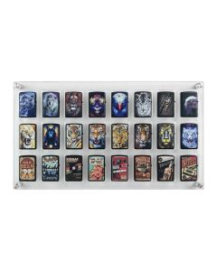 24Slot WallMounted Acrylic Display Case for Zippo Lighters Clear Collector Cabinet for Men and Lighter Enthusiasts