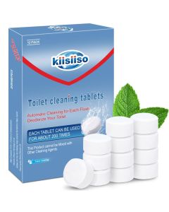 KIISIISO Toilet Bowl Cleaners Tablets12 Pack Household Lime Rust Removers Automatic Toilet Tank Cleaner with Sustained Release Technology for Bathroom Cleaners