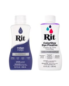 Rit Dye 8 Oz Liquid Fabric Dye for Clothing Dcor and Crafts Indigo with Color Fixative