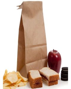BagDream Brown Paper Lunch Bags 12LB 7x4.5x13.75 Inches 100Pcs Recyclable Kraft Paper Bags Bulk, Disposable, Large for Snack, Lunch, Sandwich, Burger, Baked Food, Craft, Packing