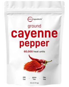 Ground Cayenne Pepper Powder, 6lbs (60,000 SHU Heat) / Premium Source for Spice & Seasoning / Garden Protection from Wildlife / Additive Free, Non-GMO, Bulk Supply