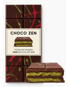 Choco Zen Premium Pistachio Kunafa Dark Chocolate Bar 190g