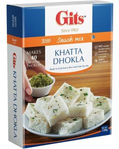 Gits Khatta Dhokla Mix - Ready to Cook Savory Rice Lentil Cake Dry Mix, 200g