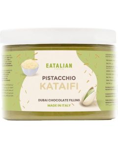 EATALIAN by AMZ BETTER Pistachio Cream with Kataifi 17.63 oz/500 gr, Delicious Spreadable with a Unique Taste, Ideal on Bread, Perfect with Ice Cream, Chocolate and Dubai Chocolate, Made in Italy