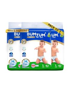 Baby Diaper Pants, L (Size 4), 9-14 kg, Double Layer Leakage Protection Infused With Aloe Vera, Cottony Soft High Absorb Technology, 186 Diaper