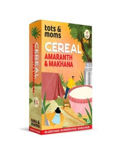 TOTS AND MOMS Protein & Calcium Rich - Amaranth & Makhana Instant Cereal 200g / No Sugar No Milk - Preservative Free Travel Friendly Healthy Porridge Mix for Kids