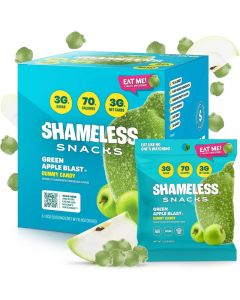 Shameless Snacks Green Apple Blast - Healthy Low Calorie Keto Gummies, 6 Pack