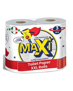 3-Ply Giant Tissue Paper Toilet Rolls - 4 Rolls, 246 High Absorbent Sheets per Roll - Extra Soft, Durable & Highly Absorbent Tissue