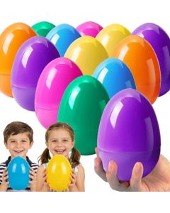 Viaecone 6 Pack Jumbo Easter Eggs 6 Inch Large Fillable Plastic Easter Eggs in 6 Bright Colors Big Empty Surprise Eggs for Kids Easter Egg Hunts Basket Stuffers and Party Favors