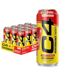 C4 Performance Energy Drink Cherry Popsicle Zero Sugar Carbonated Preworkout Energy 200mg Caffeine with Beta Alanine 16 Fl Oz 12 Pack