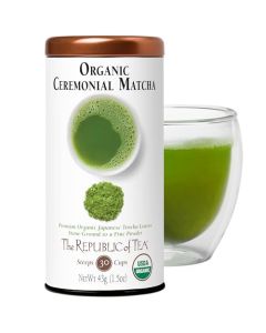 The Republic of Tea Organic FullLeaf Japanese Matcha Green Tea Powder 15 Oz Tin Steeps 30 Cups