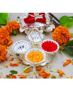 OJAS Designer Silver Plated MODAK CHOWMUKHA for GiftingReturn GiftingOccasionally GiftingUtility GiftingEvery Occasion for Festival MODAK CHOWMUKHAPACK OF 12