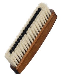 KONEX Dark Wood Lint Brush for Clothes, Cashmere, Handbags - Firm, Compact, Vintage Style - Synthetic Bristles, Beige Wood Handle