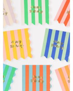 Stripe Happy Birthday Large Napkins