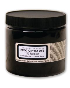 Jacquard Procion MX Jet Black Tie Dye Powder 8 Ounce Jar for Fabric and Clothing Permanent and Washfast