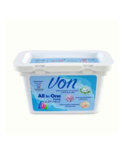 VON All-in-One Laundry Detergent Capsules / Powerful Stain Remover / Deep Cleaning Formula / Fresh Fragrance / Easy & Mess-Free Laundry Pods