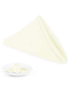 PLOYMONO Ivory Heavy Duty Cloth Napkins 17 x 17 Inch Solid Washable Polyester Dinner Napkins Set of 8 Napkins with Hemmed Edges Great for Weddings Parties Banquets Dinner More