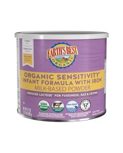 Earths Best Organic Sensitivity Infant Formula for Babies 012 Months Reduced Lactose Powder Formula with Iron Omega3 DHA and Omega6 ARA 21 Ounce Container