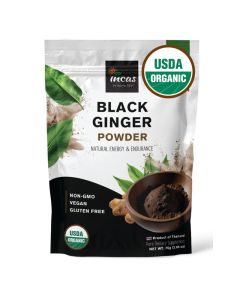 INCAS 100 USDA Organic Thai Black Ginger Powder For Men 265 Ounce From Thailand Non GMO Verified Herbal Supplement for Natural Energy Endurance