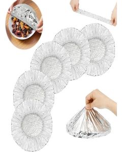 Niralasa 5 pcs Repeatable Aluminium Foil Film Insulation Cover, Aluminum Foil Food Covers, Kitchen Fresh-Keeping Insulation Film, Fruit Cling Wra, Reusable Elastic Bowl Covers.