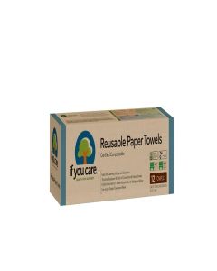 If You Care Reusable Paper Towels– 12 CT Sheets – 100% Natural, Compostable Cleaning Cloths for Kitchen, Bathroom, Home Countertop Surfaces – Extra Absorbent, Eco Friendly