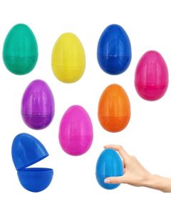 Chochkees Fillable Easter Eggs with Hinge Bulk Colorful Bright Plastic Easter Eggs Perfect for Easter Egg Hunt Surprise Egg Easter Hunt 3 Inch Assorted Bright Colors 100Pack