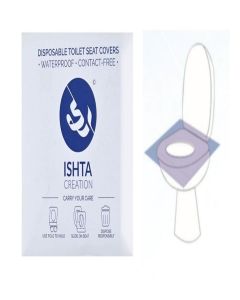ISHTA Disposable Waterproof Toilet Seat Covers - 20 Covers (5 Covers/Pack - 4 Pack) / Fabric Based / Fold To Hold So No Contact With Unhygienic Seats / Hygiene Anytime Anywhere