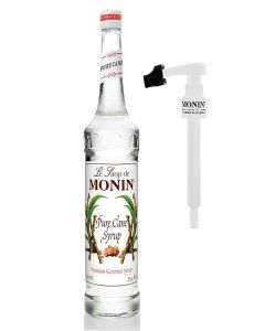 Monin - Pure Cane Syrup with Monin BPA Free Pump, Boxed, Pure and Sweet, Great for Coffee, Tea, and Specialty Cocktails, Gluten-Free, Non-GMO (750 ml)