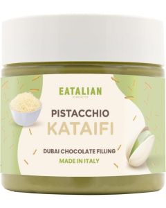 EATALIAN by AMZ BETTER Pistachio Cream with Kataifi 7oz/200 gr, Delicious Spreadable with a Unique Taste, Ideal on Bread, Perfect with Ice Cream, Chocolate and Dubai Chocolate, Made in Italy