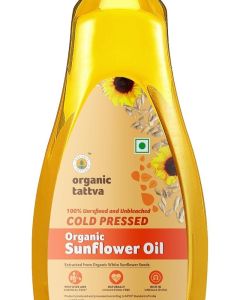 Organic Tattva Organic Sunflower Oil 1 Litre - Cold Pressed, Unrefined Cooking Oil