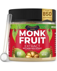 Transparency Foods 100% Monk Fruit Extract - Natural Sweetener, 1.5 oz (850 Servings), Zero Calories, Non-GMO