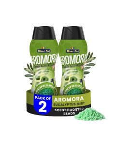 Aromora Fabric Deodorizer Eucalyptus Mist - Pack of 2 - Laundry Perfume In-Wash Scent Booster Beads 300g , Refreshing Long-Lasting Laundry Fragrance, Suitable for Use with Fabric Softeners and Detergents