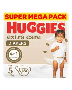 Huggies Extra Care, Size 5, 12 -22 kg, Super Mega Pack, 180 Diapers