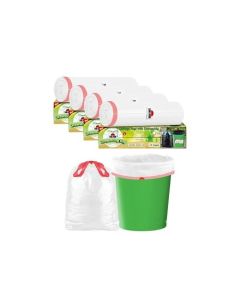Shalimar Premium OXO Biodegradable Drawstring Garbage Bag, 60 Bags, 60x81cm, White, Heavy Duty Leak Proof Lavender Scented Trash Bags for Home and Office Use