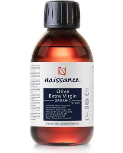 Naissance Organic Extra Virgin Olive Oil No 223 225ml Pure Natural for Skincare Haircare and a Massage Oil Base Face Body Hair
