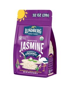 Lundberg Jasmine Rice Regenerative Organic Certified NonSticky Aromatic LongGrain White Rice Responsibly Grown in California 32 Oz