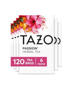 TAZO Passion Herbal Tea Bags Iced or Hot CaffeineFree 120 Total Tea Bags 20ct Pack of 6