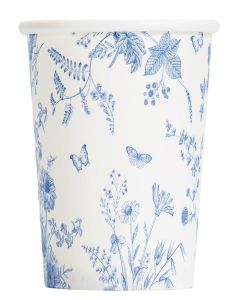 Crisky 3oz Paper Cups Dixie Cup[100 Pack], Disposable Bathroom Cups, Elegant Blue Floral Small Mouthwash Cup, Hot/Cold Beverage Coffee, Dessert for Birthday Parties, Home-use, Picnics, Ceremonies