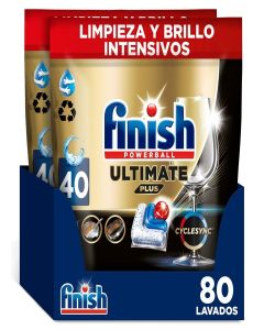 Finish Powerball Dishwasher Tablets All in one Ultimate Plus / 80's / Best ever Clean & Shine / 3X Extra Cleaning Power / World's #1 Dishwashing Brand