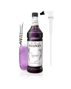 Monin Lavender Syrup With Pump Aromatic and Floral Natural Flavors Great for Cocktails Lemonades and Sodas NonGMO GlutenFree 1 Liter