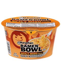 Maruchan Ramen Bowl Spicy Miso Flavor JapaneseStyle Instant Noodle Soup Microwaveable Easy Meal for Busy Families 339 Oz 6 Pack