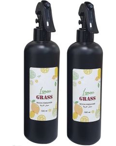 Room Freshener For Home and Office, Air Freshener Blended With Lemon Gross Essential Oil Odor Eliminator for Pillows, Bedsheet, Carpet Lemon Grass 500Ml (2Pack)