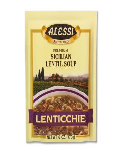 Alessi Autentico Premium Soups, Traditional Flavors, 6oz (Sicilian Lentil, Pack of 1)