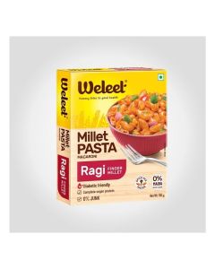 Weleet Ragi Finger Millet Pasta Macroni / No added MSG, No Maida and Packed with nutrition / Ideal for Vegans / 100% Natural Ingredients / Pack of 1 /100 grams Each