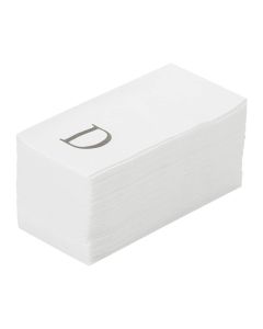 Luxenap 158 X 79 Inch LinenFeel Guest Towels 50 Lettered Hand Towels Silver Letter D Sans Serif Font White Paper Dinner Napkins airlaid For Restrooms And Tables Restaurantware