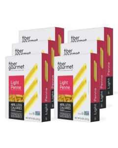 Fiber Gourmet Light Penne Low Net Carb Pasta High Fiber Keto Pasta with 48 Less Calories 24g Fiber NonGMO Made in Italy Kosher Certified Healthy Alternative 6 Pack