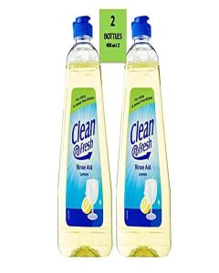 Clean N Fresh Dishwasher Rinse Aid Liquid Lemon 400ml / For Shiny & Smear Free Dishes / Rinseaid for Autodish / Combo Pack of 2